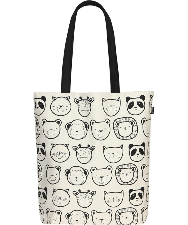 Ecoright Tote Bag for Women with Zipper, Small Tote Bag, Canvas Bag, Reusable Cotton Bag for Beach, Grocery, School & Work