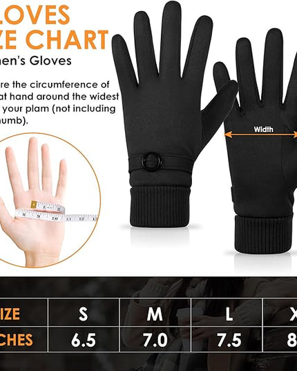 Cold Weather Womens Gloves, Winter Gloves for Women Thermal Warm Fleece Lined, Touchscreen Gloves for Christmas Gifts
