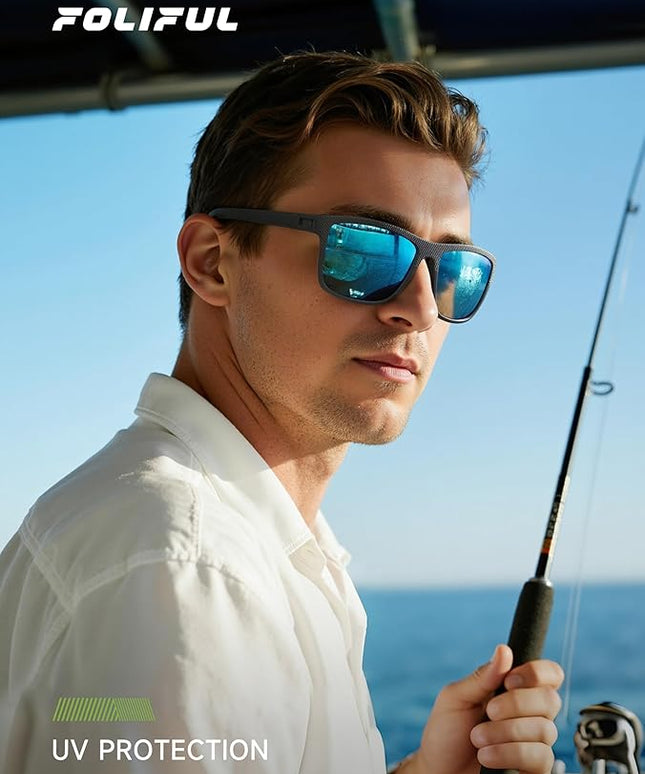 Polarized Sunglasses Men Women, Mens Sunglasses Lightweight UV Sun Glasses for Fishing Driving Golf