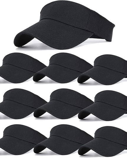 10 Pack Men Women Sun Visor Adjustable UV Protection Blank Sun Visor Hats Caps for Beach Pool Golf Tennis Sports