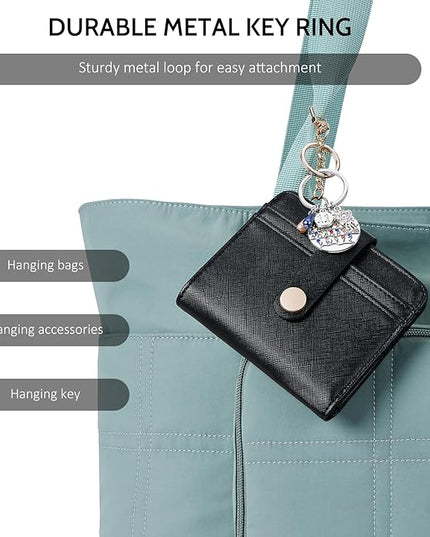 POIUGOYA Slim Wallet for Women,RFID Blocking Bifold Credit Card Holder with Zipper Coin Pocket,ID Window,Keychain