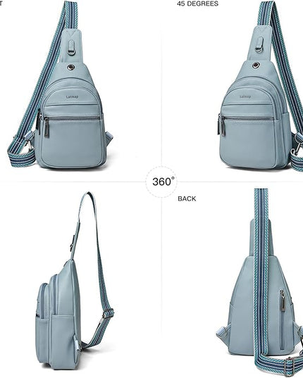 Sling Bag For Women Faux Leather Small Casual Daypack Backpack Fanny Pack Crossbody Chest Bags Purse