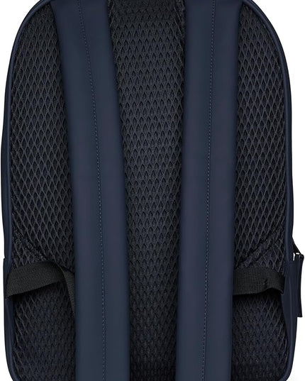 RAINS Book Daypack Regular Navy Laptop Backpack for Men and Women, Waterproof Black Minimalist Commuter Bag with 15”-16"