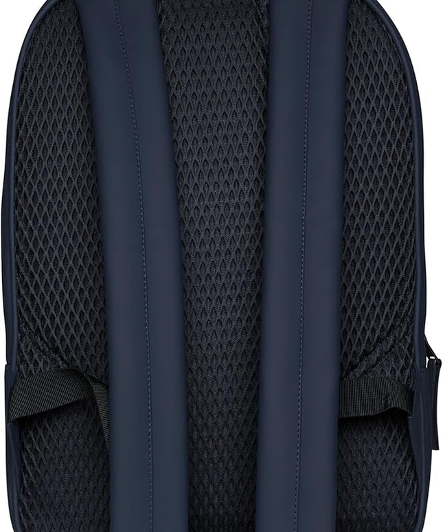 RAINS Book Daypack Regular Navy Laptop Backpack for Men and Women, Waterproof Black Minimalist Commuter Bag with 15”-16"