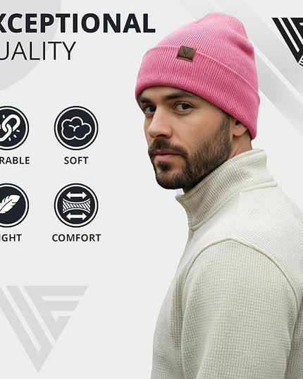 Urban Effort Beanie for Men Women – Warm Acrylic Unisex Knit Winter Hats for Men, Soft Stretch Fit, Classic Streetwear Style