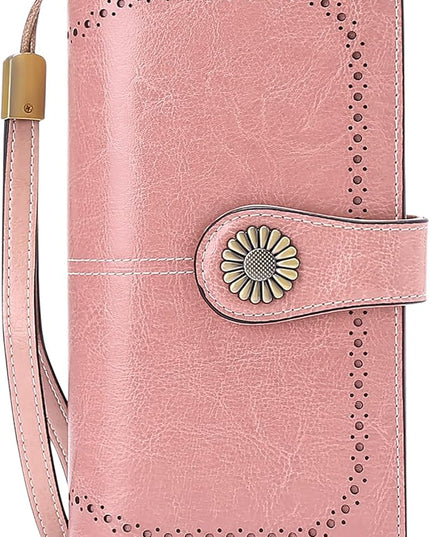 SENDEFN Wallets for Women Leather Credit Card Holder with RFID Blocking Large Capacity Wristlet | with RFID Blocking, Large Capacity, Wristlet, with RFID Blocking, Large Capacity, Wristlet