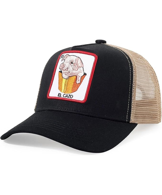 Classic Unisex Various Animal Series Embroidery Farm Adjustable Mesh Snapback Trucker Hat
