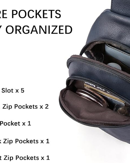 BOSTANTEN Small Sling Bag for Women Leather Crossbody Bags Fanny Pack Chest Bag for Travel