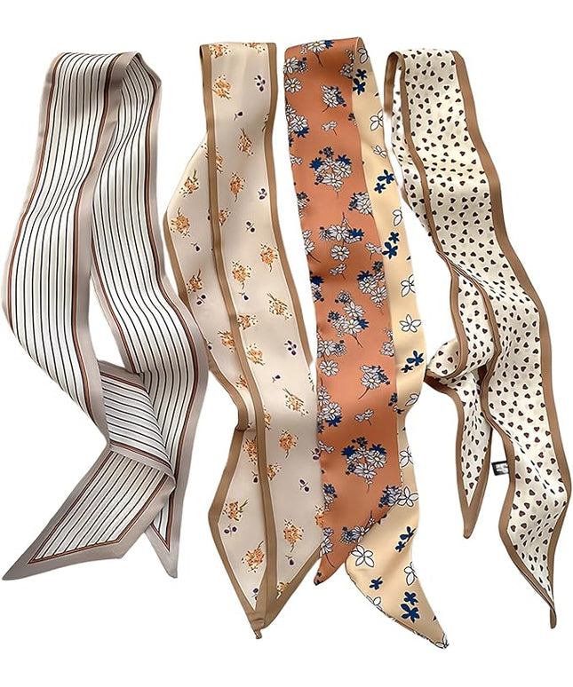 24PCS Fashion Scarves for Women Multifunctional Neck Scarves Purse Scarf Headbands for Bags Hair Accessories
