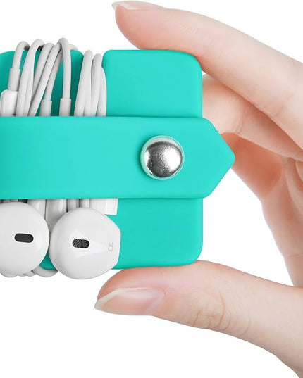 Cord Organizer Earbuds Holder Earphone Wrap Earphones Organizer Headset Headphone Earphone Wrap Winder Cord Manager Cable Winder Blue