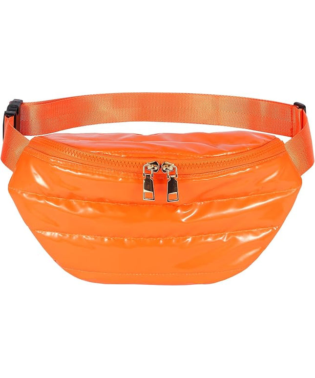Fanny Packs for Women Fashion Waist Packs Quilted Puffer Belt Bag Puffy Crossbody Bags Sling Purse for Women Travel Running