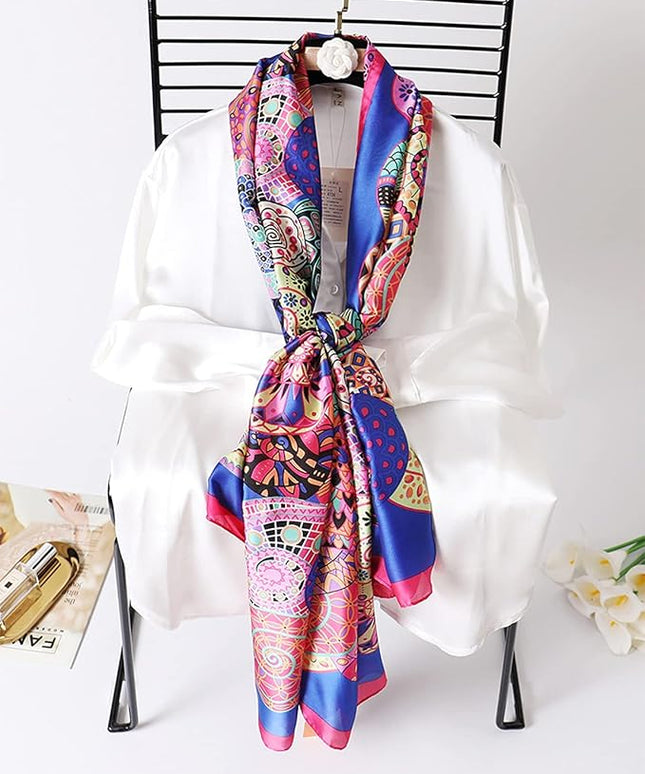Fashion Scarves Scarf 100% Silk Feeling Scarf Silk Like Scarves Long Lightweight Sunscreen Shawls for Women