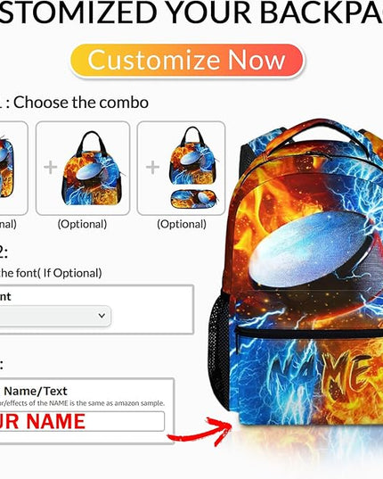 Kids Backpack for Boys Custom Hockey Schoolbag for Kindergarten Elementary Primary, Durable School Supplies