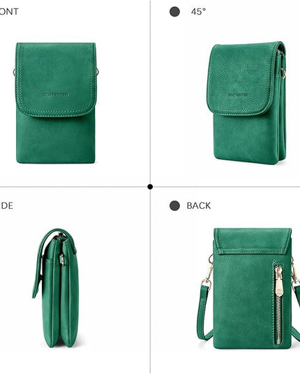 BOSTANTEN Vegan Leather Small Crossbody Bags for Women Designer Cell Phone Bag Wallet Purses Adjustable Strap