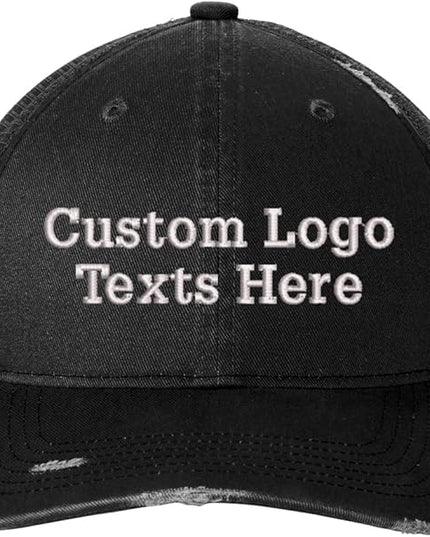 INK STITCH C600 Custom Embroidery Texts Logo Distressed Trucker Caps