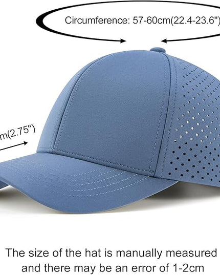 VOBOOM Men Quick Dry Baseball Cap Laser Cut Mesh Ball Curved Brim Snapback Hat