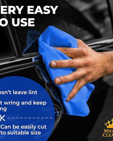 Premium XL Shammy Towel for Car - (34”x25”) - Super Absorbent Chamois Cloth - Spots and Scratch-Free - Reusable Car Drying Towels