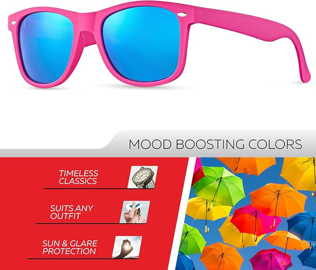 Retro Rewind Polarized Sunglasses for Men and Women - UV Protection Classic Sun Glasses
