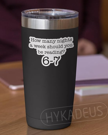 (3Pcs) How Many Nights a Week Should You Be Reading 6–7 Stickers Funny Reading Humor Teacher Classroom Meme Vinyl Decals for Laptop, Water Bottle, Planner, 3" x 1.8"