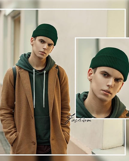 SATINIOR 6 Pieces Trawler Beanie Watch Hat Roll up Edge Skullcap Fisherman Beanie Unisex