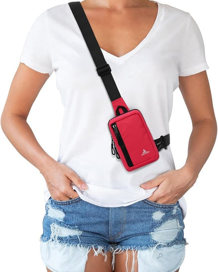 Peicees Small Crossbody Bag for Men Women Mini Sling Bag Travel Running Phone Daypack Cross Body Shoulder Bags with Keyholder