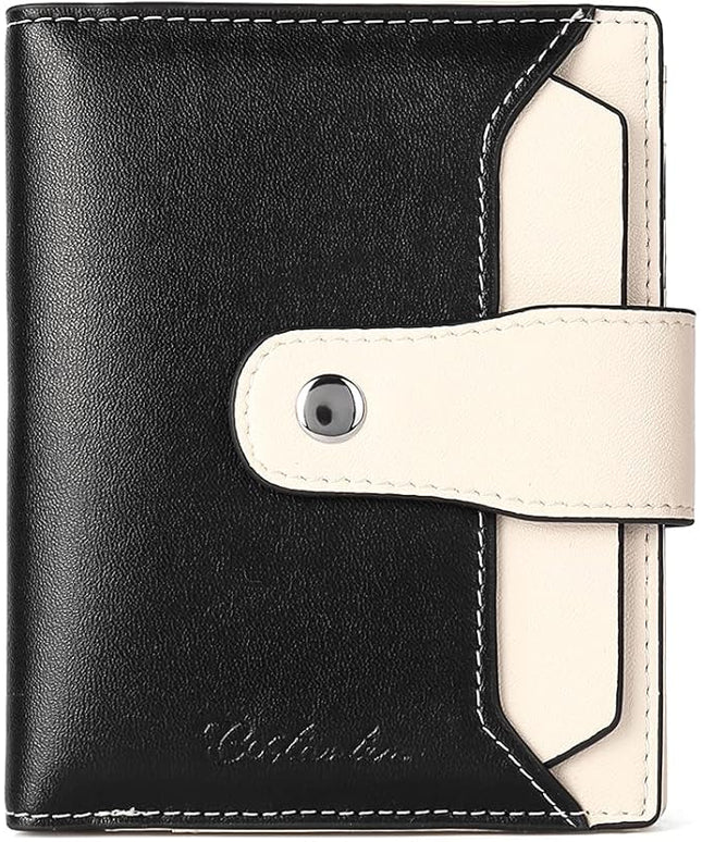 BOSTANTEN Women Leather Wallet RFID Blocking Small Bifold Zipper Pocket Wallet Card Case Purse with ID Window