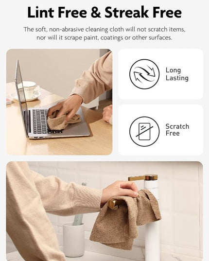 Fantasticlean Microfiber Cleaning Cloth Roll -40 Pack, Tear Away Microfiber Towels, 12" x 12", Reusable, Washable, Scratch Free, Ultra Absorbent for All-Around Cleaning Supplies (TAN)