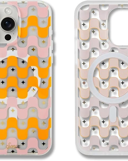 Sonix Protective Phone Case for iPhone 15 Pro Max | Compatible with Magsafe | 10ft Drop Tested | Retro Stripe