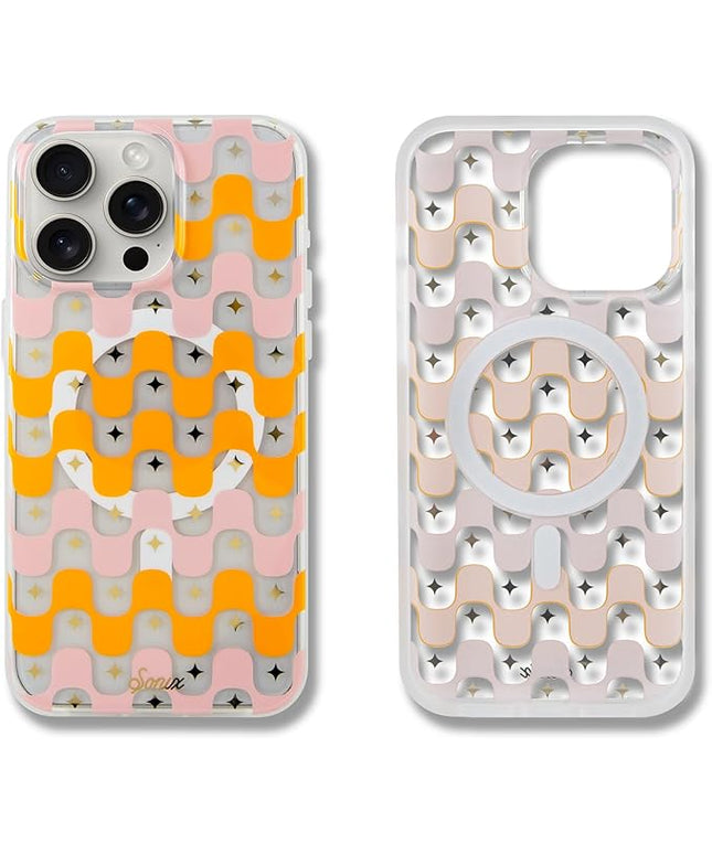 Sonix Protective Phone Case for iPhone 15 Pro Max | Compatible with Magsafe | 10ft Drop Tested | Retro Stripe