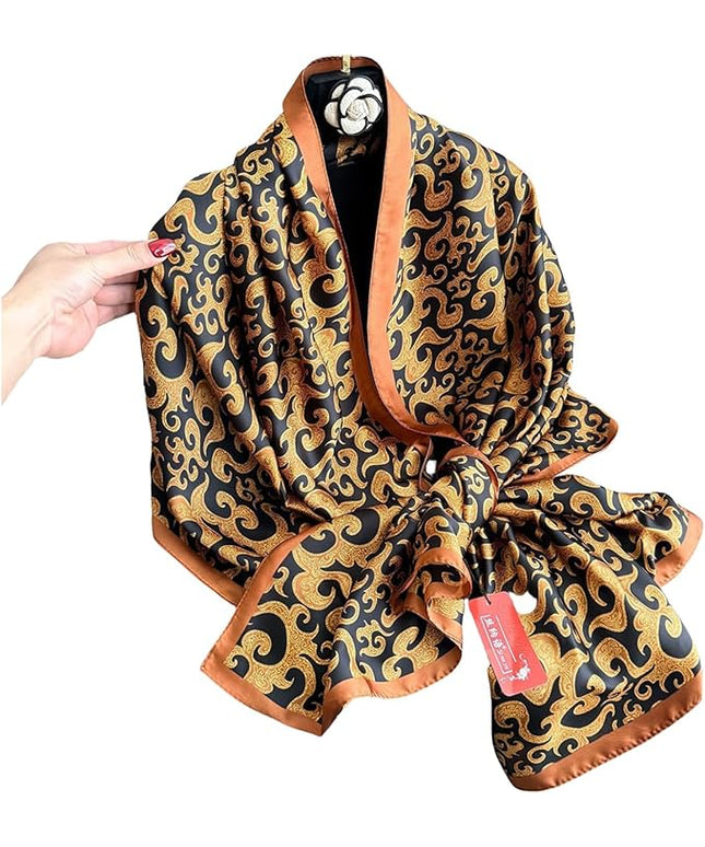 Fashion Scarves Scarf 100% Silk Feeling Scarf Silk Like Scarves Long Lightweight Sunscreen Shawls for Women
