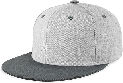 CHOK.LIDS Flat Bill Visor Classic Snapback Hat Blank Adjustable Brim High Top End Trendy Color Style Plain Tone Baseball Cap