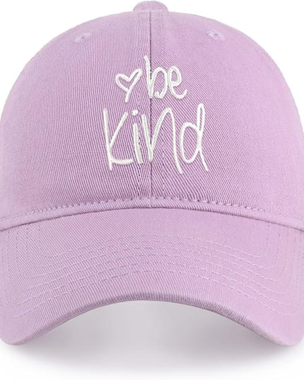 CHOK.LIDS Be Kind Trendy Womens Baseball Cap Unisex Fashion Cotton Polo Style Fun Inspirational Saying Seasonal Headwear