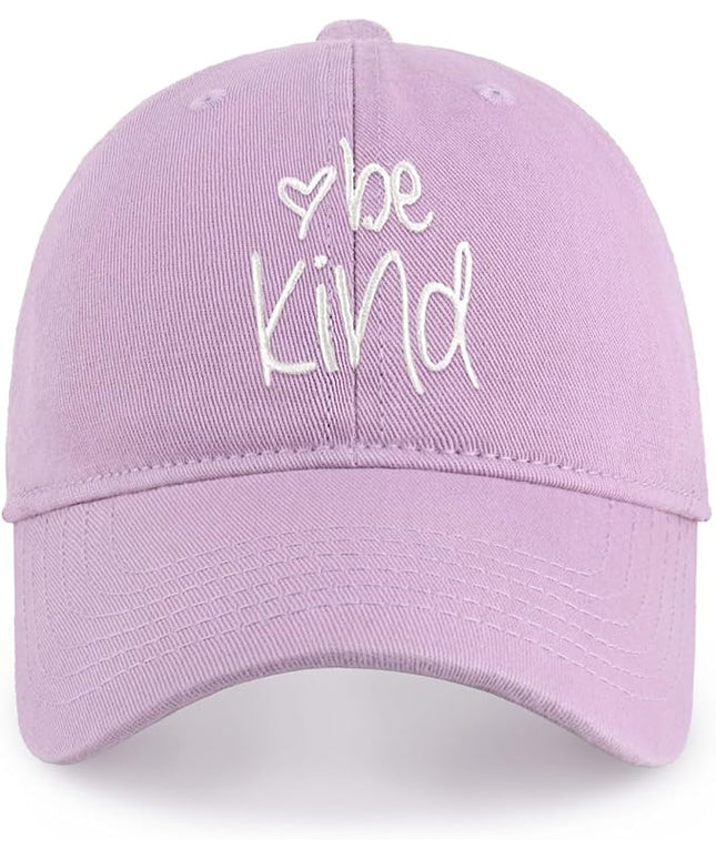 CHOK.LIDS Be Kind Trendy Womens Baseball Cap Unisex Fashion Cotton Polo Style Fun Inspirational Saying Seasonal Headwear