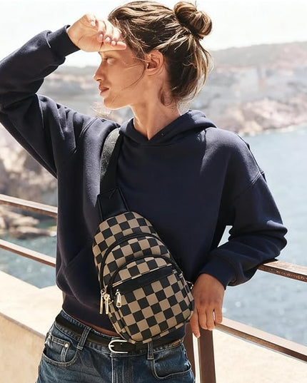 BOSTANTEN Small Sling Bag for Women Leather Crossbody Bags Fanny Pack Chest Bag for Travel
