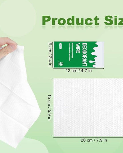 Deodorant Wipes Individually Wrapped, Wet Wipes for Underarm and Full Body, Remove Sweat, Oil and Odors, Pack of 150