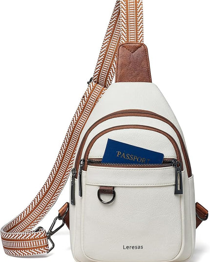 7L Sling Bag for Women Men Vegan Leather Crossbody Bags Fanny Pack Purse Backpack Over Shoulder Bag Travel Anti Theft
