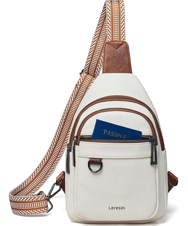 7L Sling Bag for Women Men Vegan Leather Crossbody Bags Fanny Pack Purse Backpack Over Shoulder Bag Travel Anti Theft