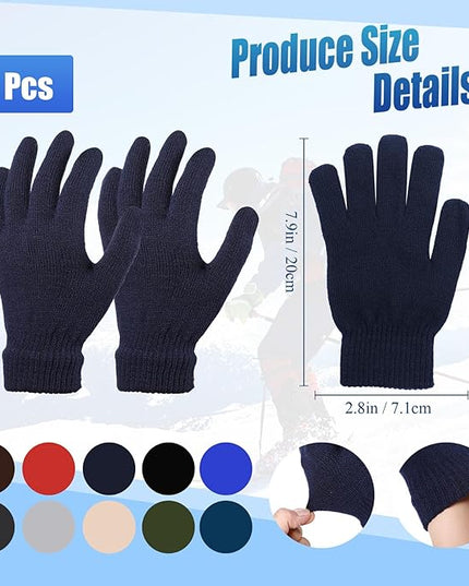 Hillban Winter Beanie Hat Gloves Set with Warm Socks Bulk, Homeless Knitted Beanie Cap Thick Thermal Winter Gloves Socks Pack