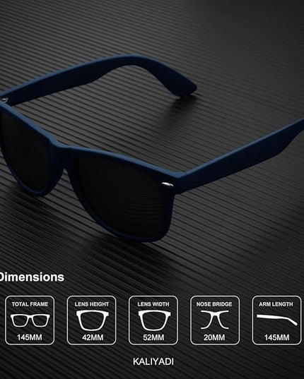KALIYADI Polarized Sunglasses for Men and Women Matte Finish Sun glasses Color Mirror Lens UV Blocking (3 Pack)