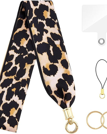 ZOOEASS Phone Lanyard Charm with Tether Tab Neck Lanyards for ID Badges Car Key Women Cute Scarf Keychain Strap Around Neck