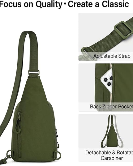 Hanke Crossbody Sling Bag for Women Men, Small & Large Casual Cross Body Sling Bags, Chest Bag for Outdoor Hiking Travel