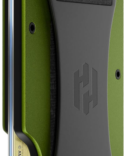 Hayvenhurst Wallet For Men - Reinvented Design Men's Wallet - Slim, Minimalistic & Seamless, Blocks RFID Scanners with a Cash Strap (Matte Olive)