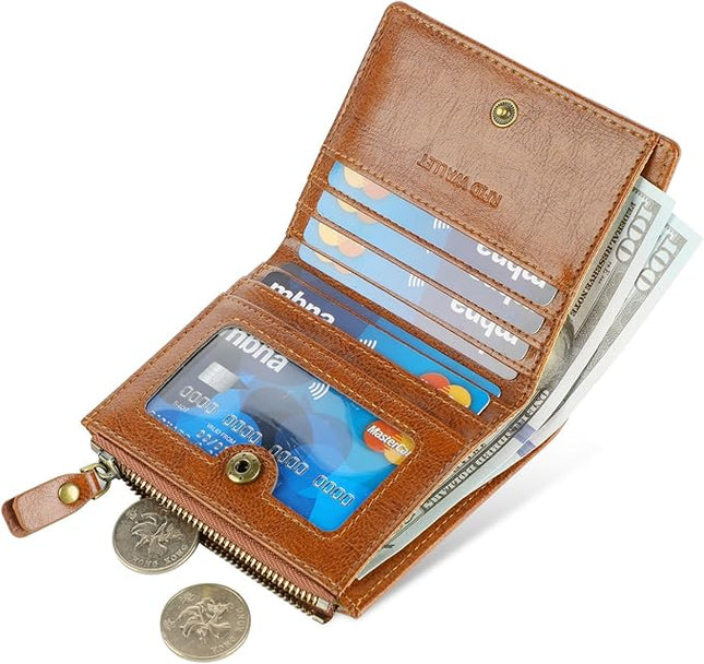 Lavemi Ultra Thin Small Compact Leather Womens Girls Wallets RFID Blocking Credit Card Holder for Women