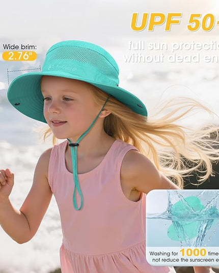 Century Star Outdoor Kids Sun Hat UPF 50+ Quick Dry Adjustable Bucket Hat Windproof Waterproof Beach Fishing Safari Hat