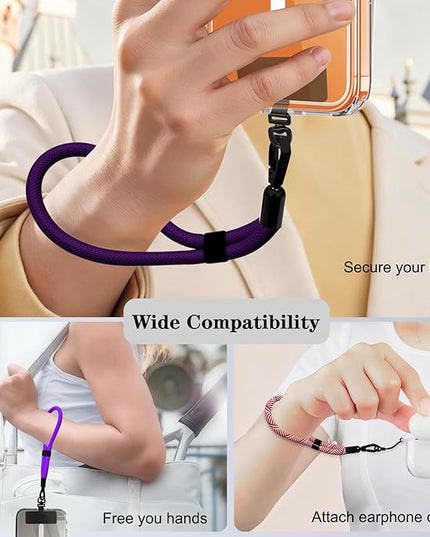 Phone Lanyard, 2 Pack Adjustable Cell Phone Lanyard Hand Phone Wrist Strap with Tether Tabs for Smartphones