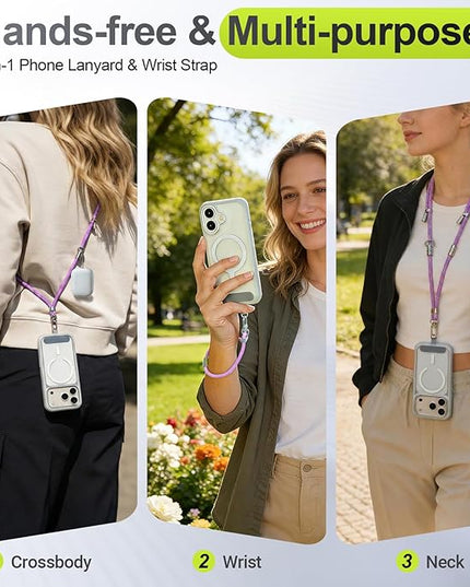 Phone Lanyard & Phone Wrist Strap, 3 in 1 Adjustable Anti Theft Phone Strap for Travel Hiking Cycling Climbing