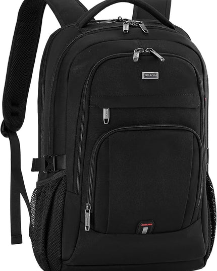 DUSLANG 17 Inch Laptop Backpack for Travel Water Resistant College Backpack for Men Women Laptop Bag with USB Charging Port Clear Cosmetic Bag,Black