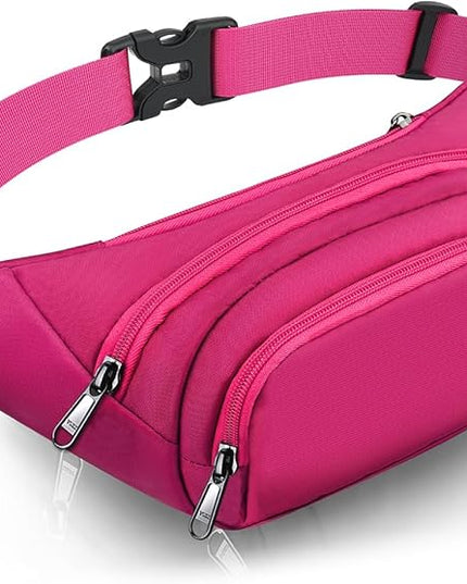 Large Fanny Pack for Women Men - Syican Waist bag with 3-Zipper Pockets, Gifts for Enjoy Sports Traveling Workout Casual Hands-Free crossbody bags Fits MAX 7.9'' iPad & 6.6'' Phone