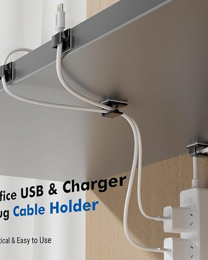 120Pcs Cable Clips, Small, Black, Adhesive Wire Clips, Cable Management Wire Organizer Cord Holder for Under Desk, Car, Wall, TV PC Ethernet Cable