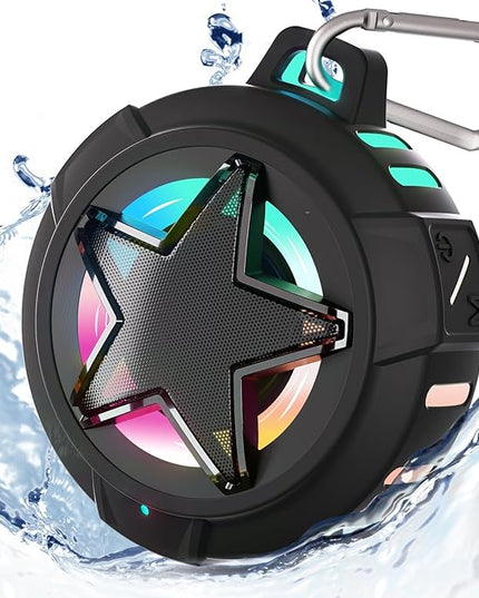 EBODA Bluetooth Shower Speaker, IP67 Waterproof Portable Speakers, Floating, TF Card, Small Outdoor Speaker with LED Light, True Wireless Stereo for Bike, Beach, Paddle Board, Kayak, Gifts